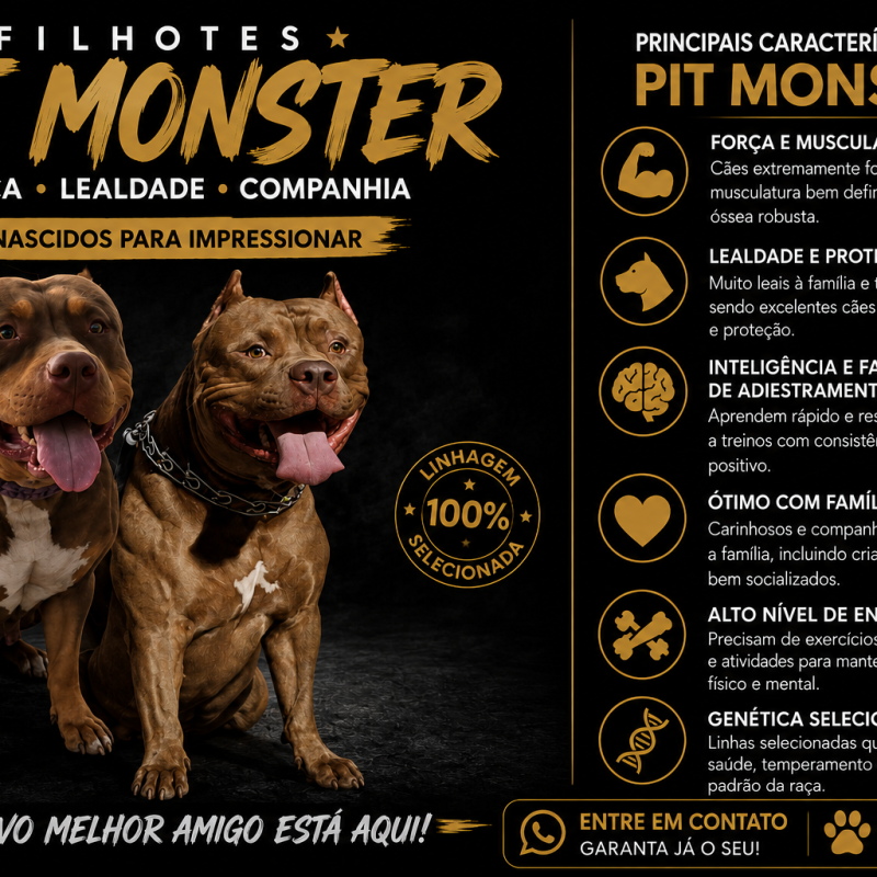 Filhotes de pit monster disponíveis - Foto 1