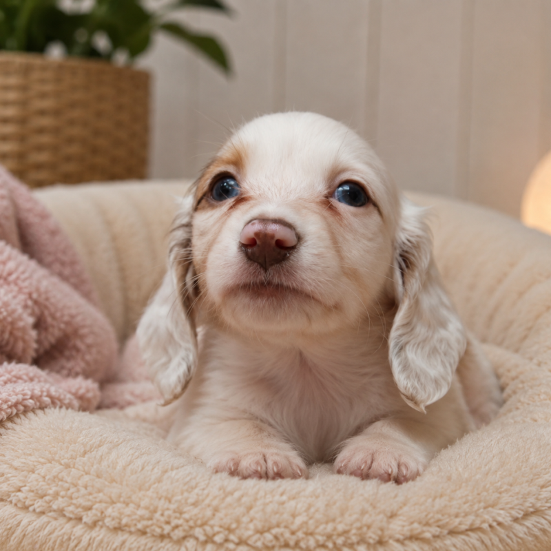 Filhotes dachshunds pelo longo