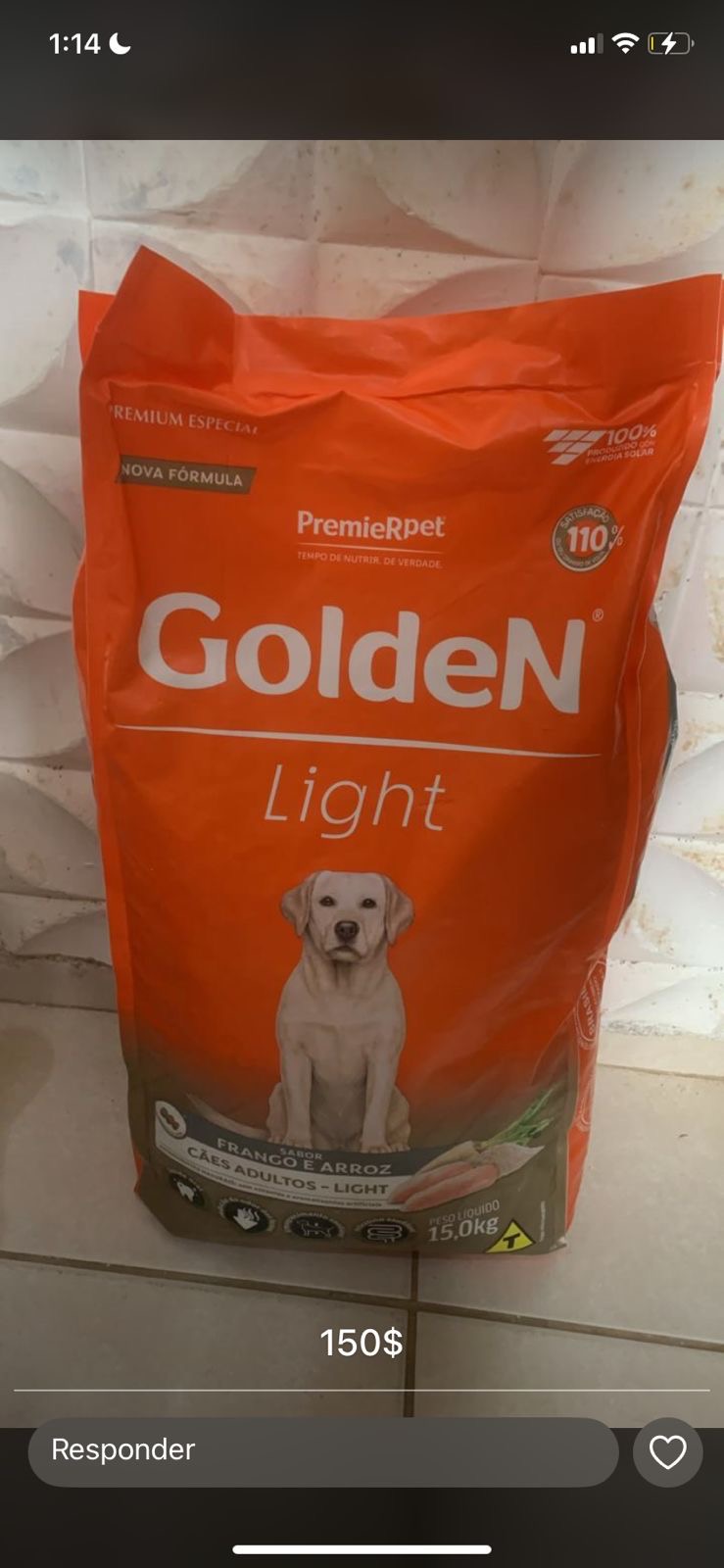 Portal Vendocão Vendo raça golden premium 15Kg Manaus